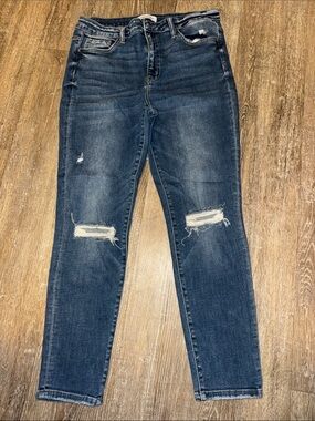 Flying monkey size 31 High-Rise Distressed Women’s Jeans - Dark Blue